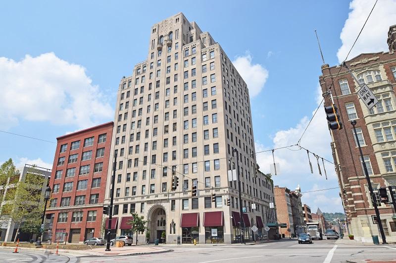 Exterior view of American Building condominiums in Downtown, Cincinnati